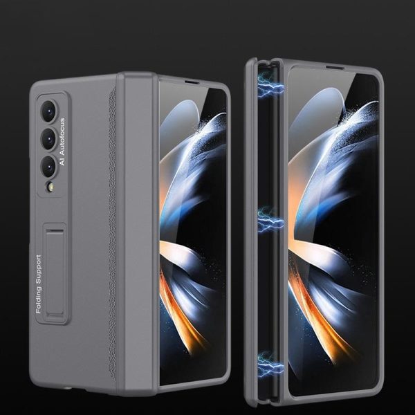 Foldable Magnetic Hinged Case for Samsung Galaxy z Fold 4 - Silver - Image 12