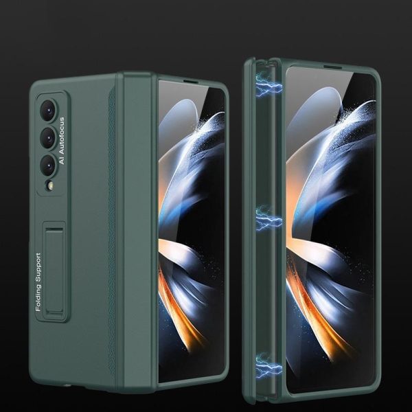 Foldable Magnetic Hinged Case for Samsung Galaxy z Fold 4 - Silver - Image 13