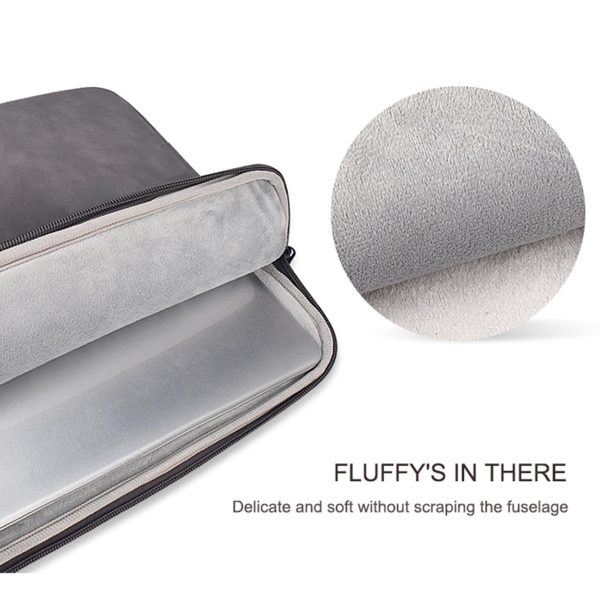 14.1-15.4 Inch Sheepskin Notebook Inner Bag Options - Elegant Gray - Image 6