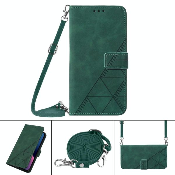 For Samsung Galaxy z Fold4 5G Embossed Leather Flip Crossbody Phone Case - 3d Design - Black - Image 3