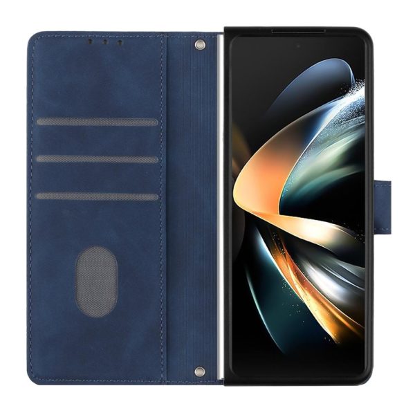 For Samsung Galaxy z Fold4 5G Embossed Leather Flip Crossbody Phone Case - 3d Design - Black - Image 11