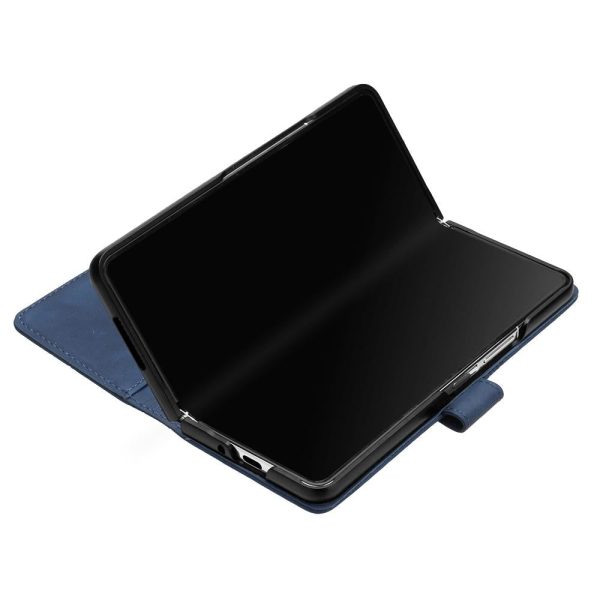 For Samsung Galaxy z Fold4 5G Embossed Leather Flip Crossbody Phone Case - 3d Design - Black - Image 12