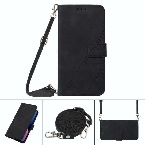 For Samsung Galaxy z Fold4 5G Embossed Leather Flip Crossbody Phone Case - 3d Design - Black - Image 15