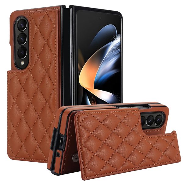 Foldable Full Coverage Double Buckle Pu Phone Case for Samsung Galaxy z Fold 4 - White - Image 2