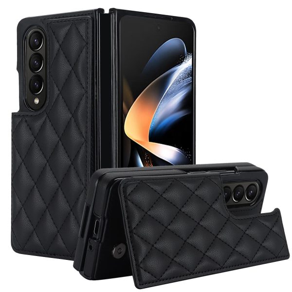 Foldable Full Coverage Double Buckle Pu Phone Case for Samsung Galaxy z Fold 4 - White - Image 3
