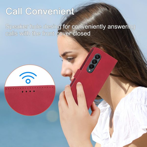 Premium Leather Tpu Case for Samsung Galaxy z Fold 4 / 5g - Red - Image 8