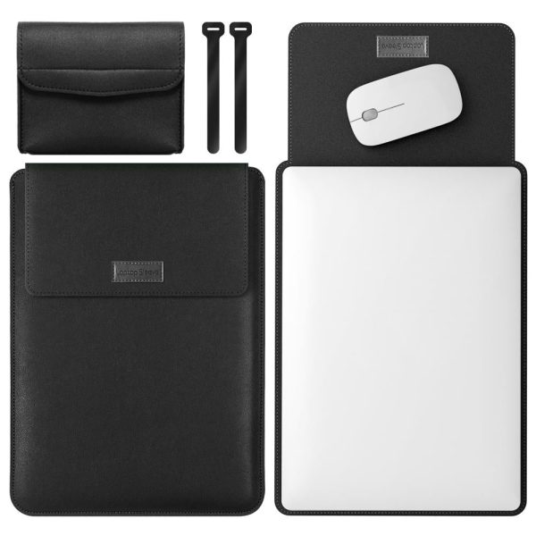 Lightweight 4-in-1 Leather Laptop Bag - 13 / 14 Inches Portable - Black