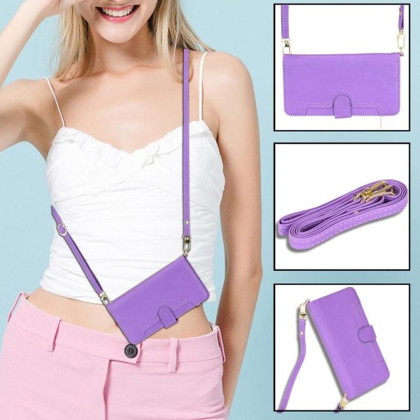 For Samsung Galaxy z Fold4 5G Zipper Leather Phone Case with Litchi Texture - Purple - Image 14
