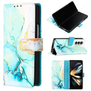 Marble Leather Flip Case for Samsung Galaxy z Fold 4 - Rose Gold Ls005 - Image 12