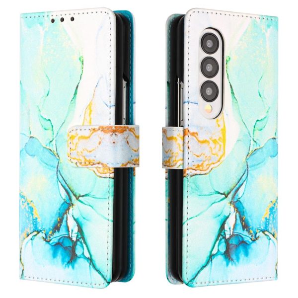 Marble Leather Flip Case for Samsung Galaxy z Fold 4 - Rose Gold Ls005 - Image 13