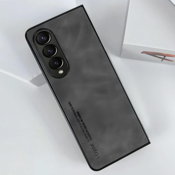 Crystal Leather Foldable Case for Samsung Galaxy z Fold 4 - Orange - Image 2