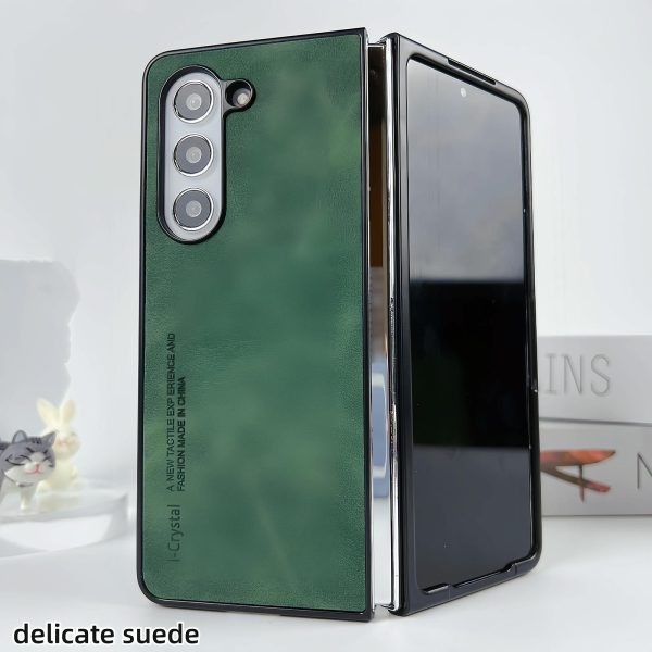 Crystal Leather Foldable Case for Samsung Galaxy z Fold 4 - Orange - Image 5