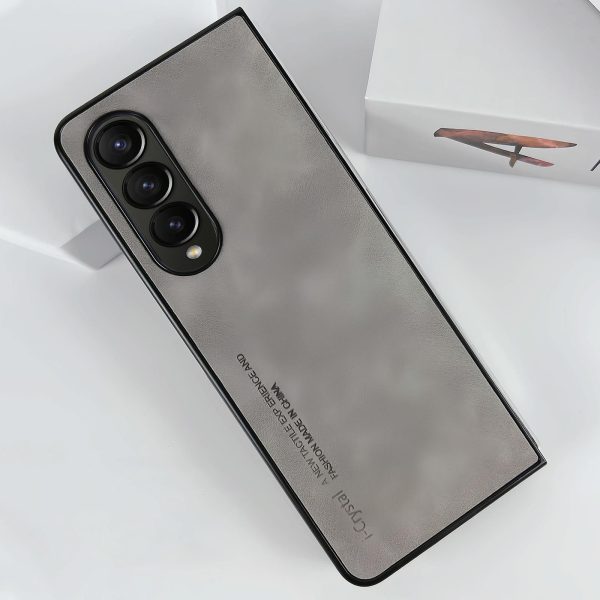 Crystal Leather Foldable Case for Samsung Galaxy z Fold 4 - Orange - Image 10