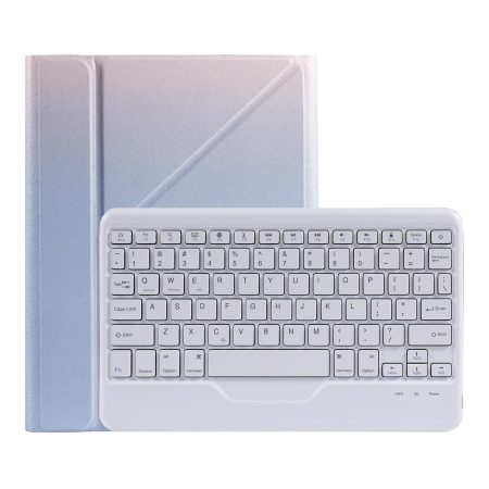 10.2 / 10.5 Inch Bluetooth Keyboard Tablet Case With Triangle Holder & Pen Slot - Gradient Purple