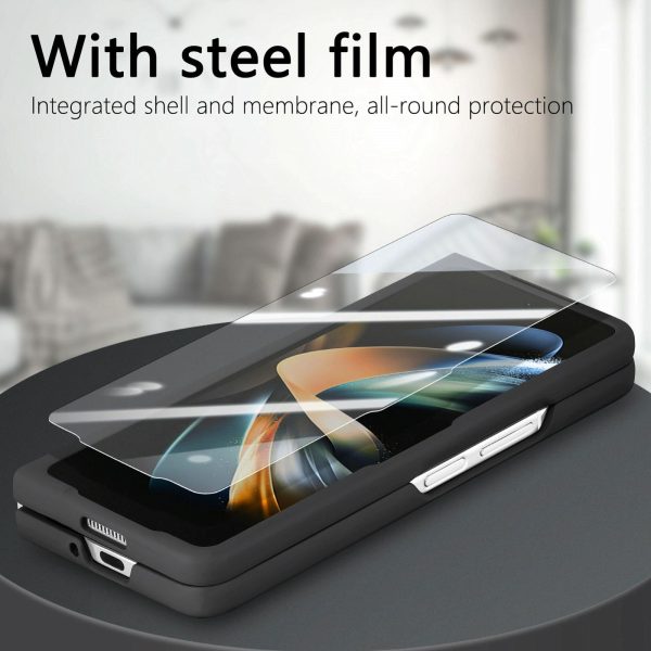 Vintage Leather Fold Case for Samsung Galaxy z Fold 4 - Blue - Image 9