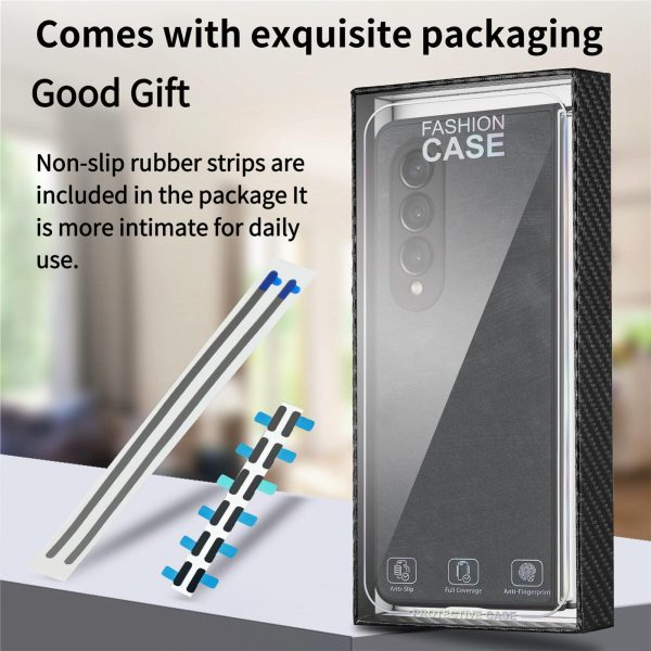 Vintage Leather Fold Case for Samsung Galaxy z Fold 4 - Blue - Image 10