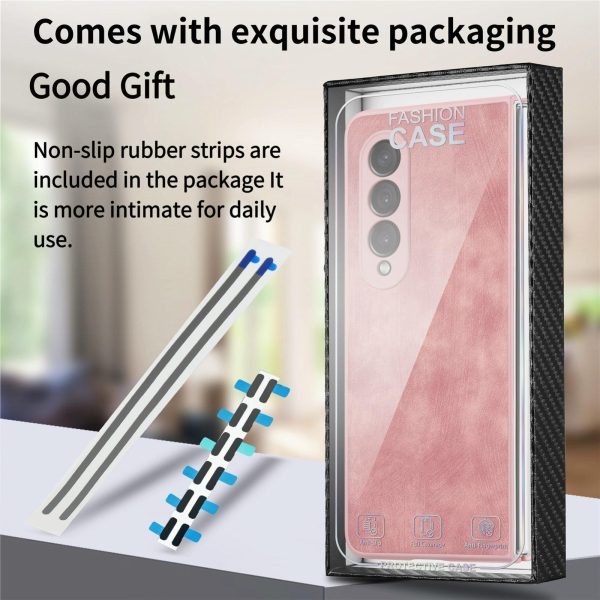 Vintage Leather Fold Case for Samsung Galaxy z Fold 4 - Blue - Image 15