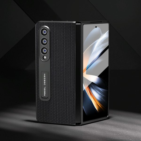 Premium Leather Phone Case with Holder for Samsung Galaxy z Fold 4 / 5g - Luxury Design - Black - Image 13
