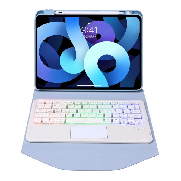 Bluetooth Keyboard Leather Case For Ipad Air 10.9 With Touchpad And Pen Slot Backlit - Sky Blue - Image 10