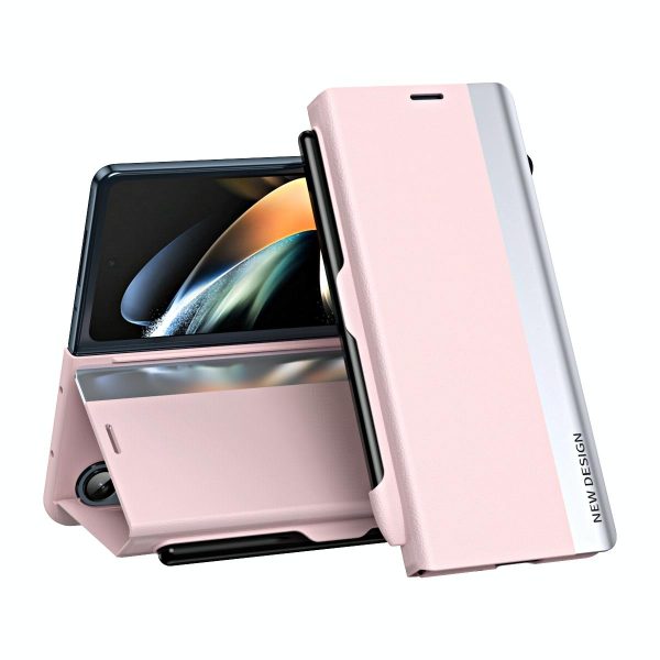 Samsung Galaxy z Fold 4 Leather Phone Case with Pen Slot - Shockproof - Blue - Image 8