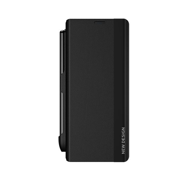 Samsung Galaxy z Fold 4 Leather Phone Case with Pen Slot - Shockproof - Blue - Image 11