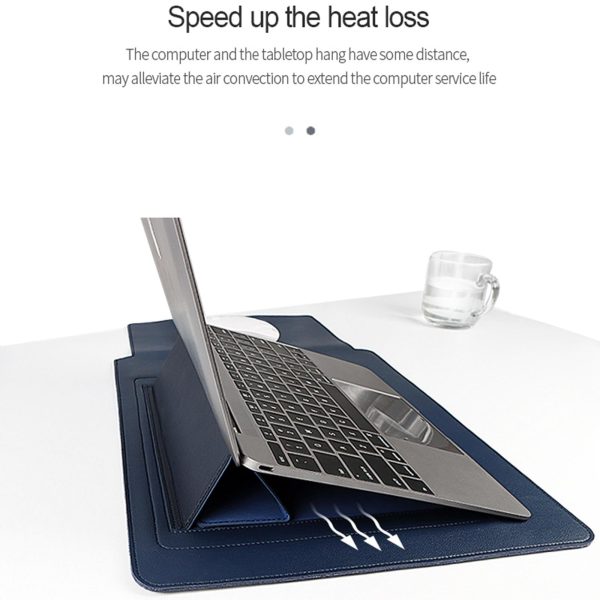 3-in-1 Multifunctional Laptop Bag for 14.1-15.4 Inch Devices in Pu Material - Armygreen - Image 7