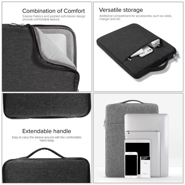 Universal Denim Laptop Bag for 15.4 Inch Notebooks - Fits Macbook Air / Pro - Portable & Stylish - 39.2x28.5x2cm - Dark Blue - Image 6