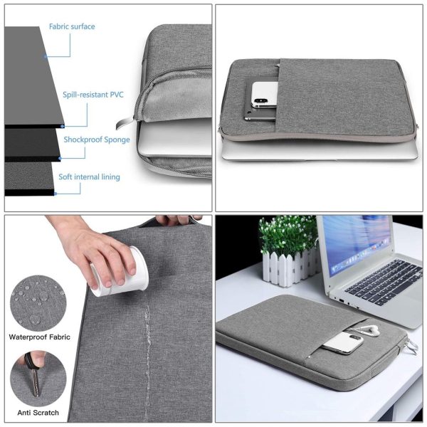 Universal Denim Laptop Bag for 15.4 Inch Notebooks - Fits Macbook Air / Pro - Portable & Stylish - 39.2x28.5x2cm - Dark Blue - Image 7