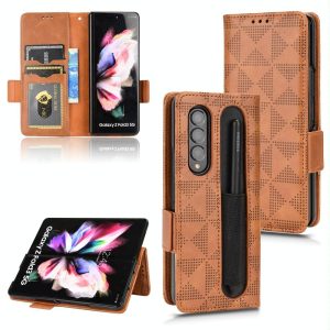 Symmetrical Leather Triangle Phone Case for Samsung Galaxy z Fold 4 - Purple - Image 2