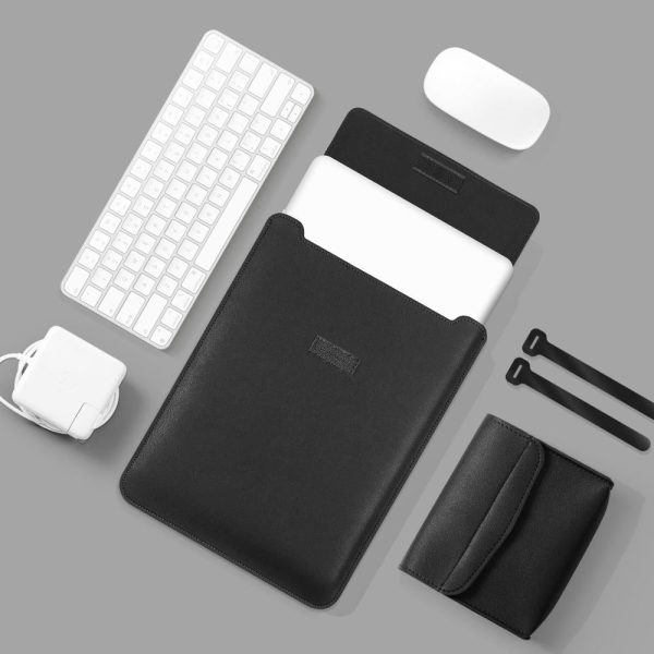 Lightweight Leather Computer Bag - 4-in-1 Portable - Fits 15.4 / 15.6 / 16.1 Inches - Black - Image 14