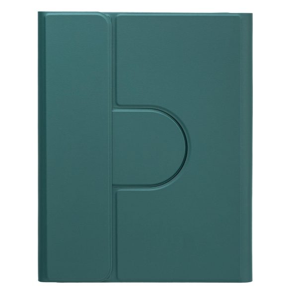 360 Degree Rotatable Bluetooth Keyboard Leather Case - Square Button - Dark Green - For Ipad 10.2 2021 / Air 2019 - Image 2