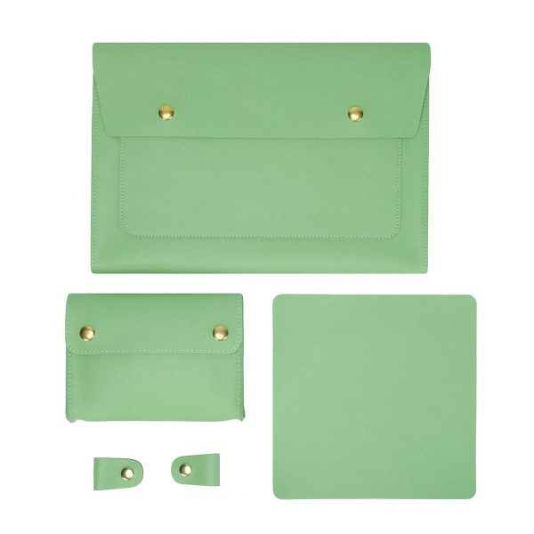 Waterproof Leather Laptop Liner Bag - 15 Inches 3-in-1 Design - Baby Blue - Image 13