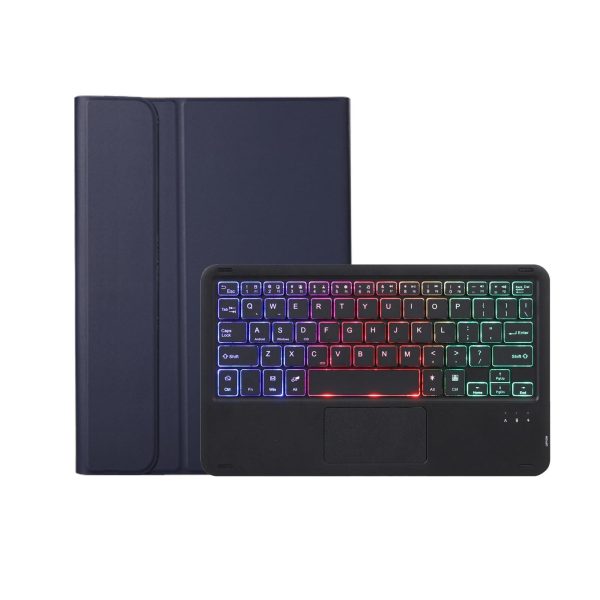 Bluetooth Keyboard Leather Case For Ipad Air / Pro 11 - Touch Pad Backlight Pen Slot - Blue - Image 13