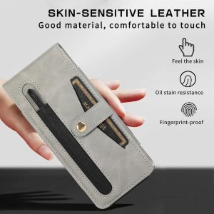 Shockproof Foldable Leather Case with Stylus for Samsung Galaxy z Fold 4 / 5g - Brown - Image 7