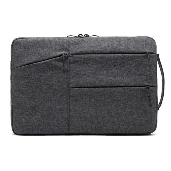 14 Inch Business Laptop Liner Bag with Zipper Closure - Polyester Material - Dark Gray