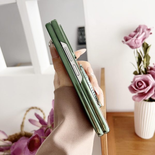 For Samsung Galaxy z Fold4 5G Shockproof Magsafe Holder for Rotating Plating Phone Case - Green - Image 5