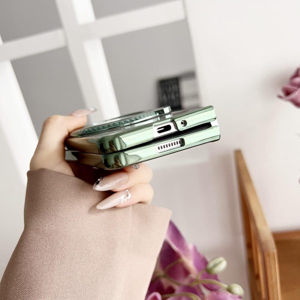 For Samsung Galaxy z Fold4 5G Shockproof Magsafe Holder for Rotating Plating Phone Case - Green - Image 6