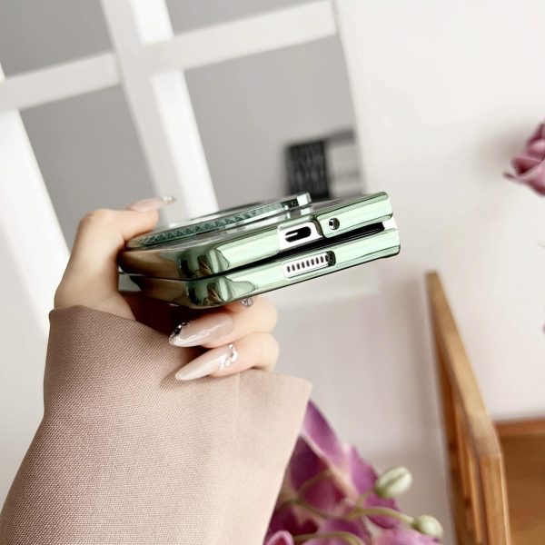 For Samsung Galaxy z Fold4 5G Shockproof Magsafe Holder for Rotating Plating Phone Case - Green - Image 12