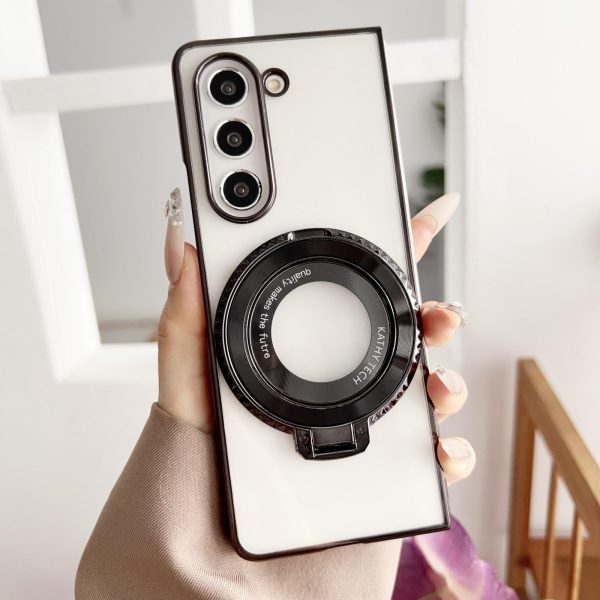 For Samsung Galaxy z Fold4 5G Shockproof Magsafe Holder for Rotating Plating Phone Case - Green - Image 14