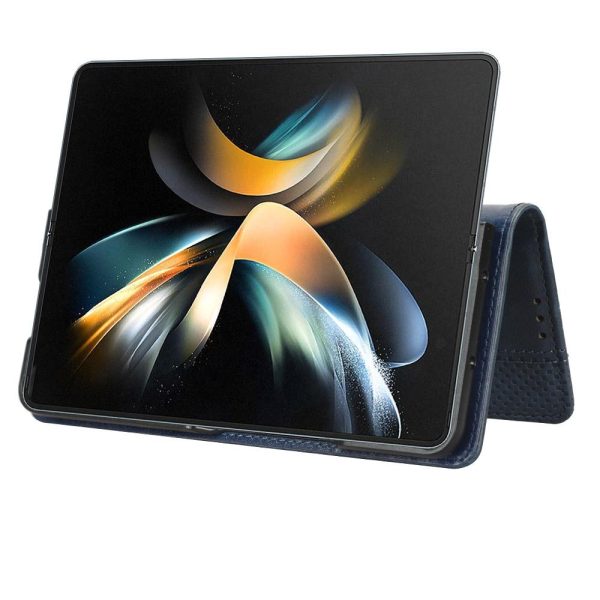 Vintage Leather Phone Case for Samsung Galaxy z Fold 4 5g with Magnetic Buckle - Brown - Image 8
