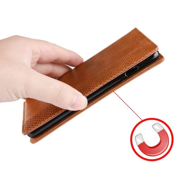 Vintage Leather Phone Case for Samsung Galaxy z Fold 4 5g with Magnetic Buckle - Brown - Image 14
