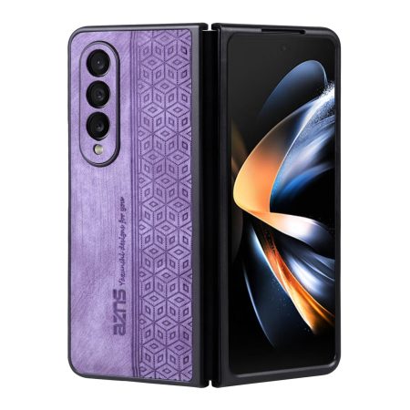 For Samsung Galaxy z Fold4 5G Embossed 3d Skin Texture Phone Case - Sleek Design - Purple