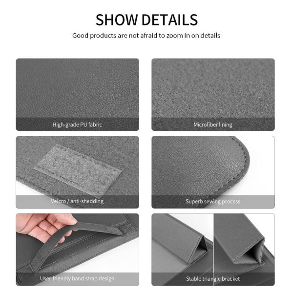11 / 12 Inch 4-in-1 Computer Bracket Liner and Storage Bag - Gray - Image 8