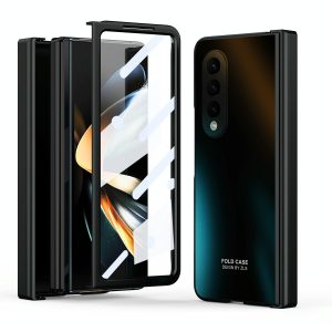 Foldable Electroplated 5g Case for Samsung Galaxy z Fold 4 - Black - Image 8