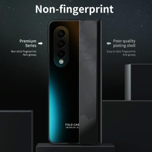 Foldable Electroplated 5g Case for Samsung Galaxy z Fold 4 - Black - Image 12