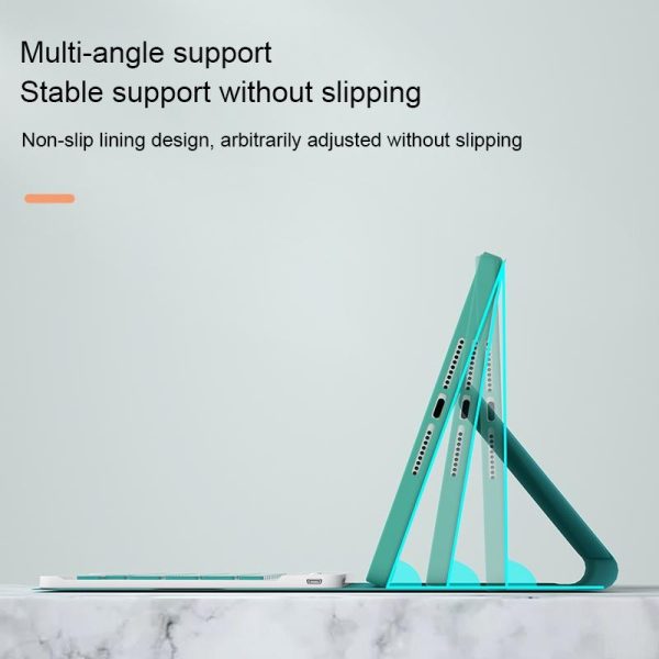 Detachable Bluetooth Keyboard Leather Case For Ipad Mini 6 With Holder - Mint Green - Image 8
