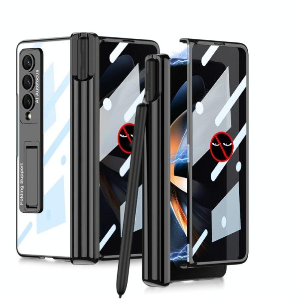 Foldable Magnetic Privacy Case with Pen Holder - Fits 4th Generation Ipad - Black