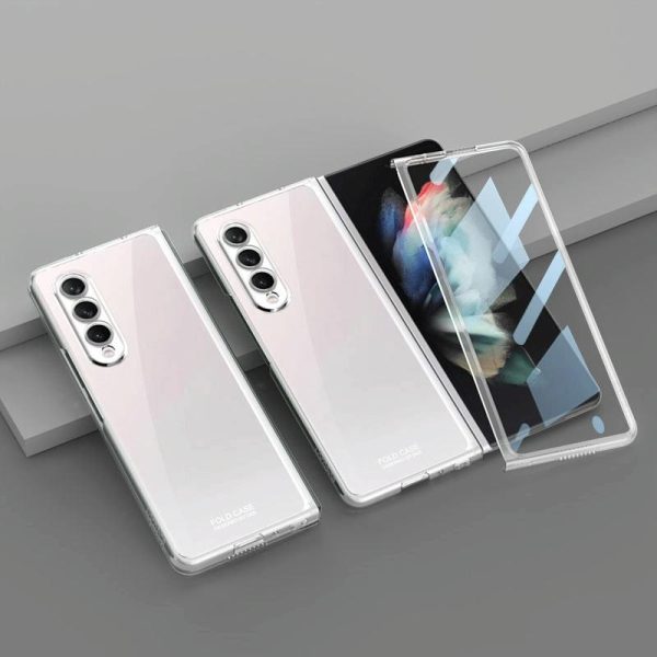 Full Coverage Electroplated Glass Case for Samsung Galaxy z Fold 4 - Black - Image 9