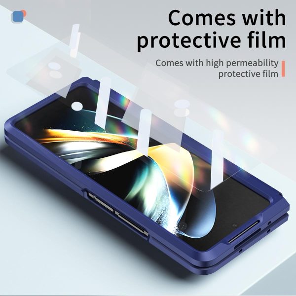 Telescopic Hinge Foldable Phone Case with Stand - 5g - Purple - Image 4