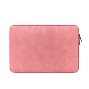 Lightweight Waterproof Lambskin Laptop Sleeve - Fits 14.1-15.4 Inches - Gray With Bag - Image 10